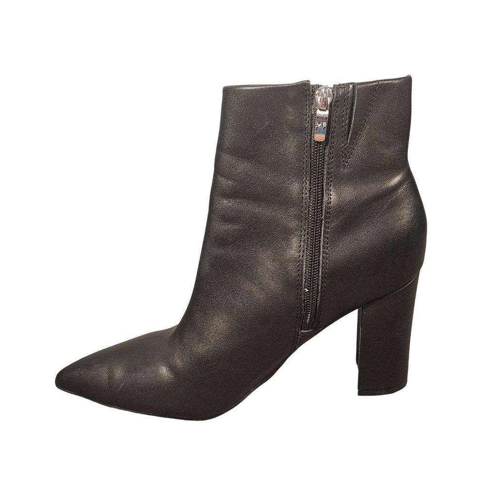 Marc Fisher Lorenna MF Boots Womens 9 Leather Pointed Toe Ankle Booties Black